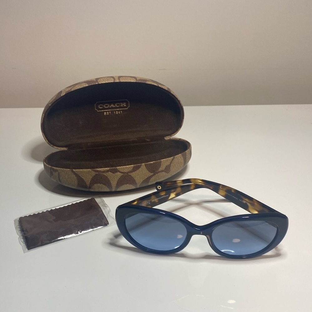 Brand new Coach blue & tortoise sunglasses